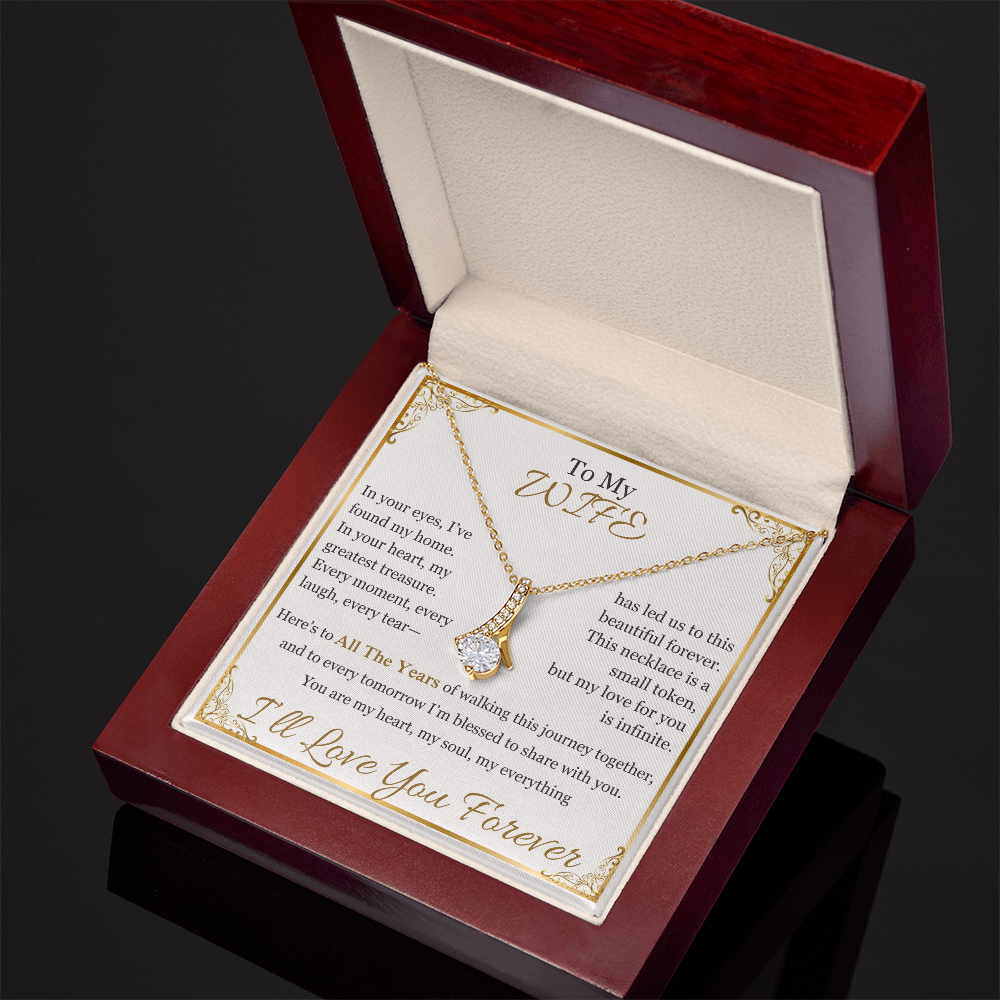 To My Wife - Sparkling Anniversary Necklace | Romantic Jewelry for Milestone Celebrations (10th, 25th, 40th, 50th)
