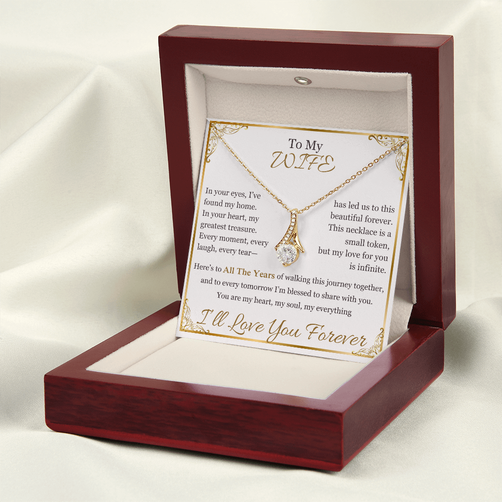 To My Wife - Sparkling Anniversary Necklace | Romantic Jewelry for Milestone Celebrations (10th, 25th, 40th, 50th)