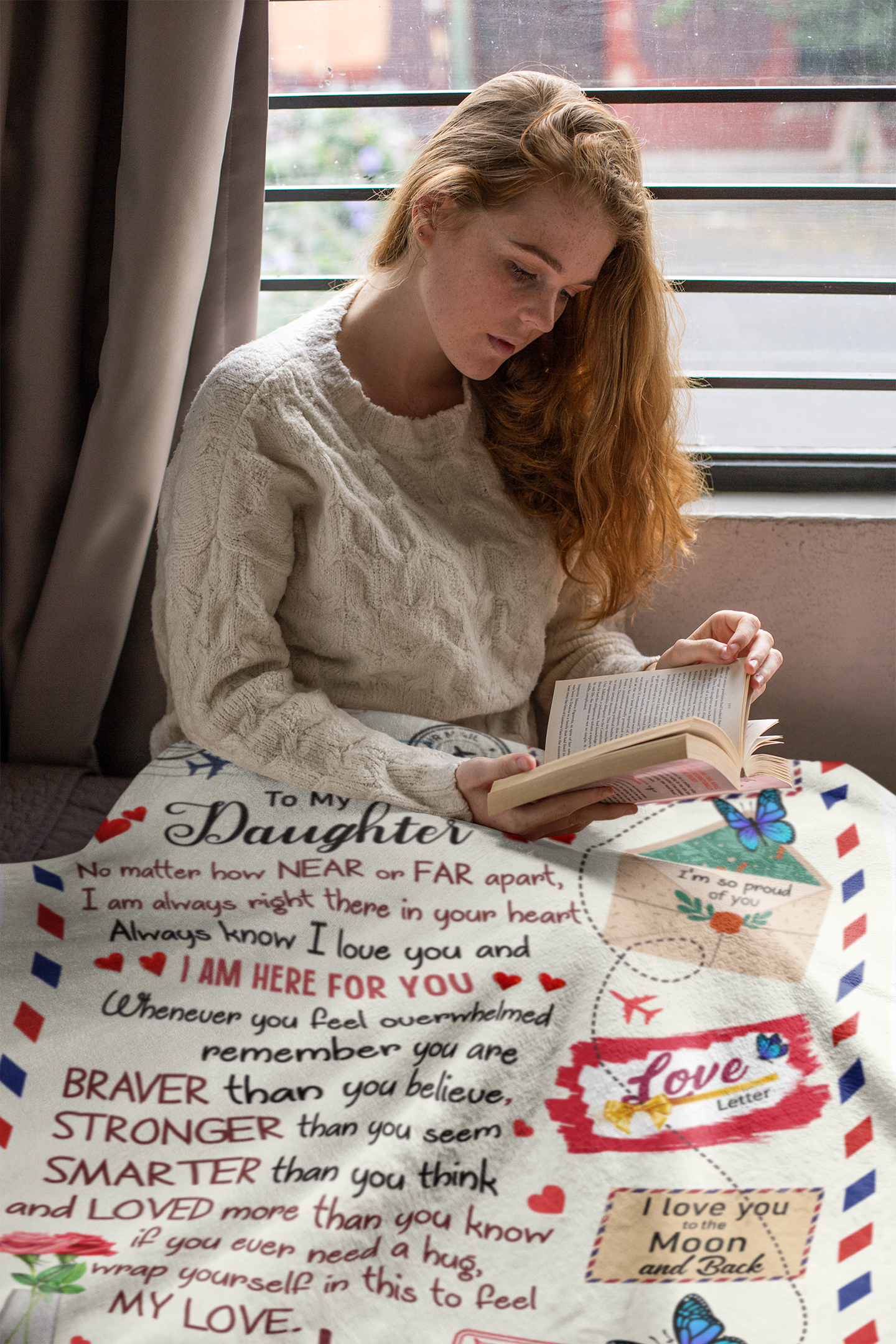 To My Daughter: 'No Matter How Far You Go, I Will Always Be Here for You' Letter-Themed | Sherpa Blanket
