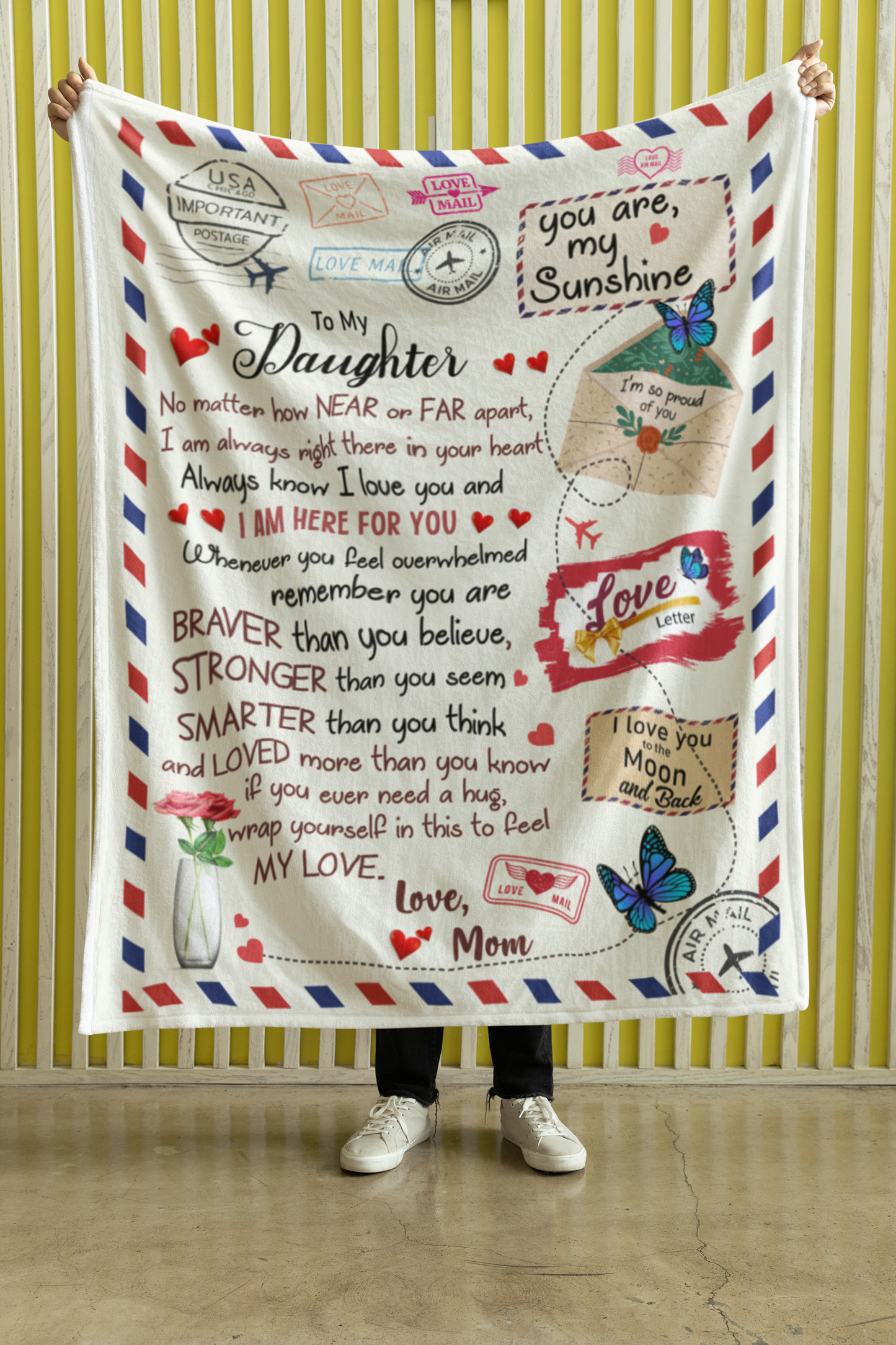 To My Daughter: 'No Matter How Far You Go, I Will Always Be Here for You' Letter-Themed | Sherpa Blanket